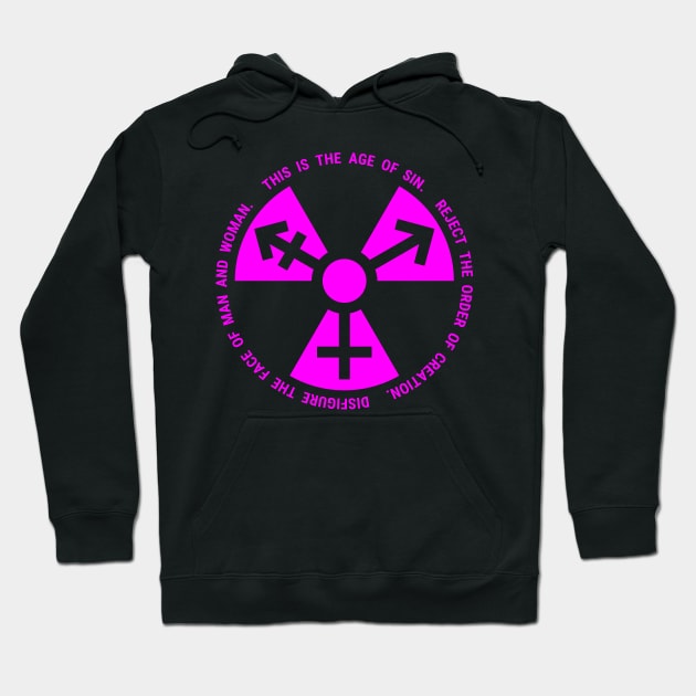 Trans Radiation - Papal Text - Fuchsia(-ish) Hoodie by GenderConcepts